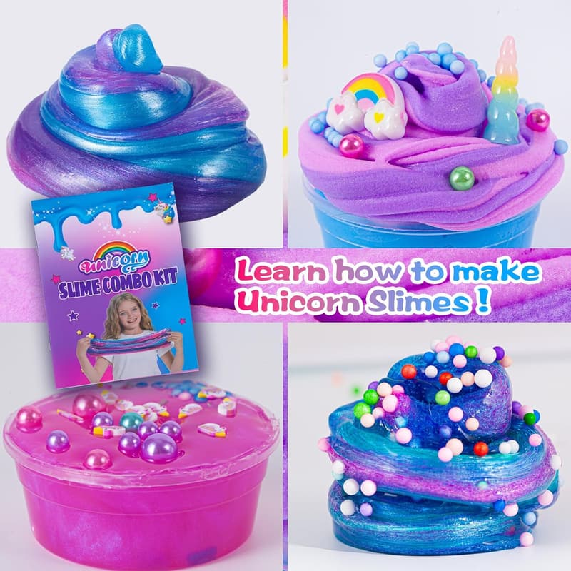 Unicorn Slime Kit for Kids - Crunchy & Galaxy Slime Party Favors
