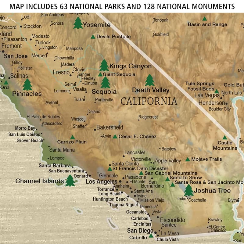 Personalized US National Parks Map Canvas with Pins