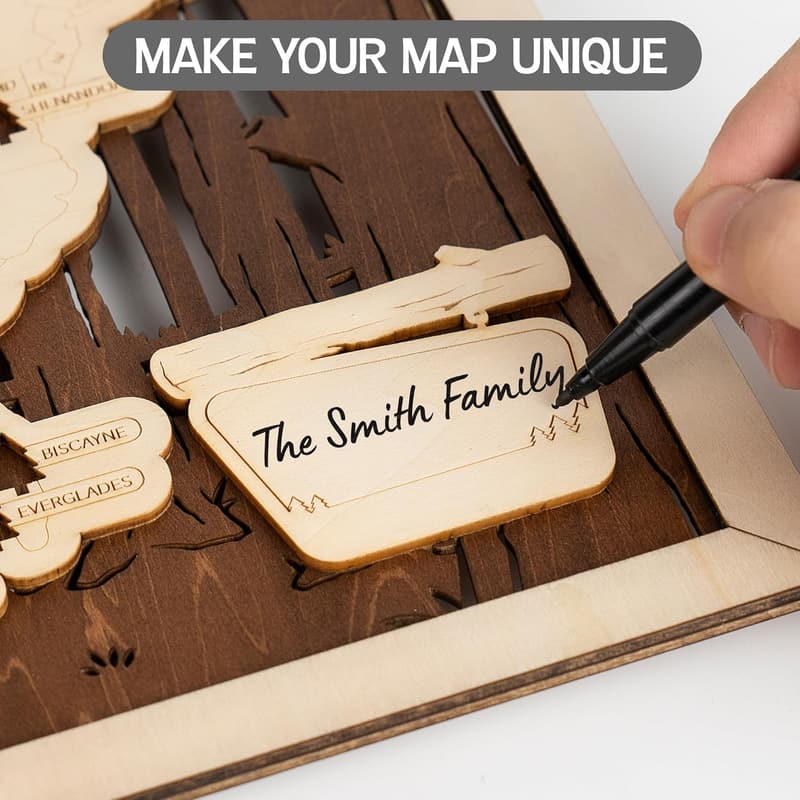National Parks Travel Map - Wall Art Gift for Travelers