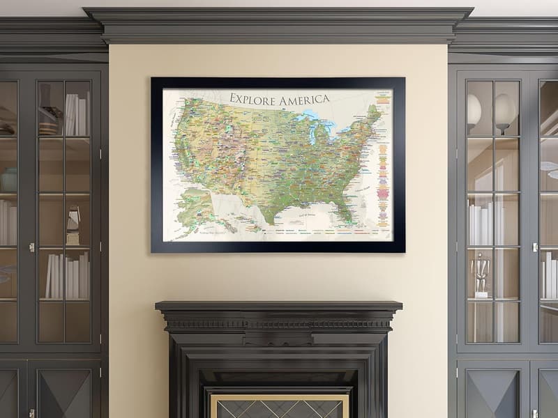 National Parks Push Pin Travel Map - Custom Nautilus Edition