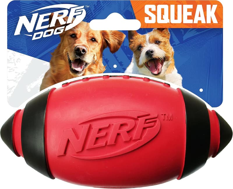 Nerf Dog Interactive Squeaker Football Toy for Medium/Large Dogs