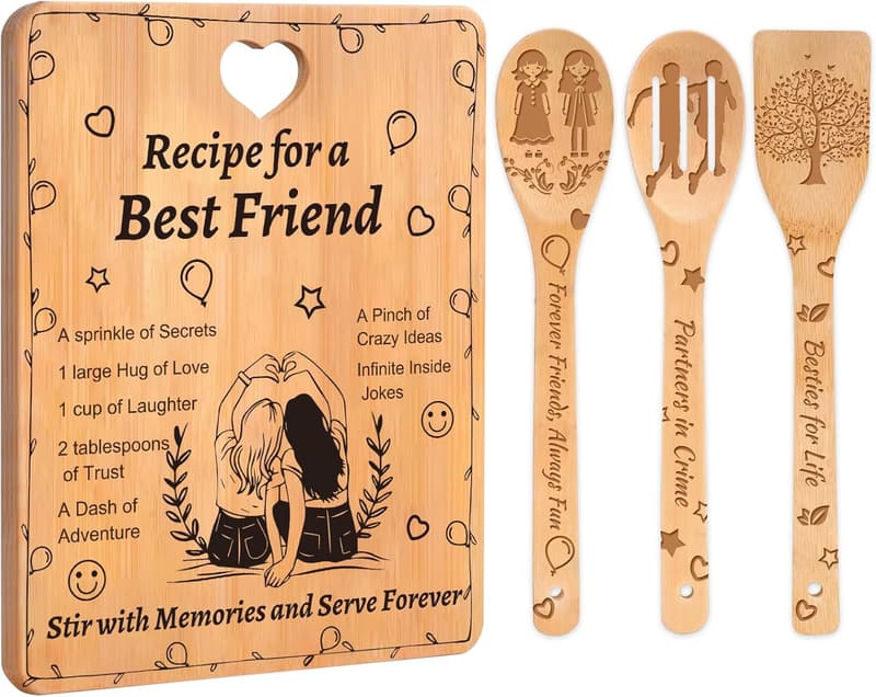 Birthday Gifts for Women: Engraved Bamboo Cutting Board Set