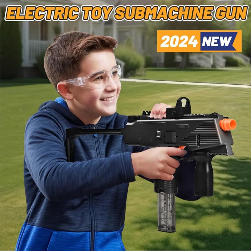 Automatic MP9 Toy Gun Set with 100 Soft Darts for Kids