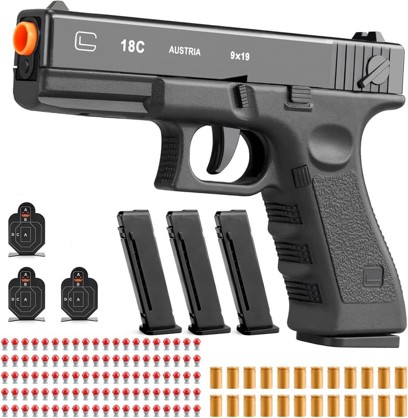 Tactical Target Shooting Toy Gun - Semi-Automatic with Shell Ejection