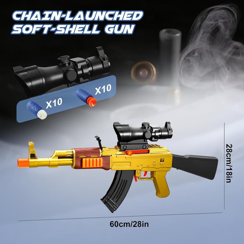 Realistic Foam Sniper Rifle Toy Gun for Boys Ages 8-12