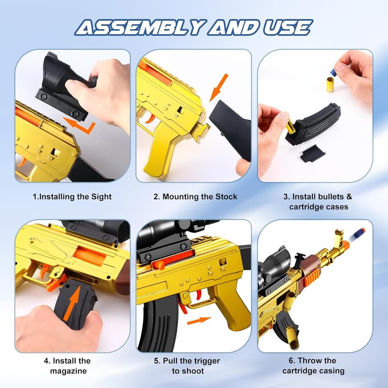 Realistic Foam Sniper Rifle Toy Gun for Boys Ages 8-12