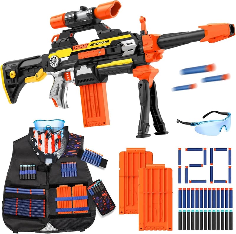 Tactical Toy Gun Set with Vest and Darts for Boys 8-12