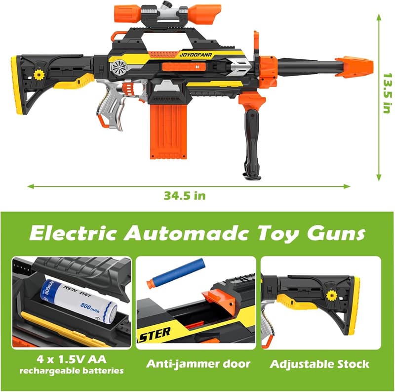 Tactical Toy Gun Set with Vest and Darts for Boys 8-12
