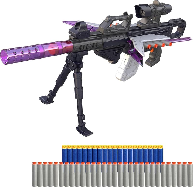 Transforming Automatic Sniper Toy Blaster with 50 Foam Darts