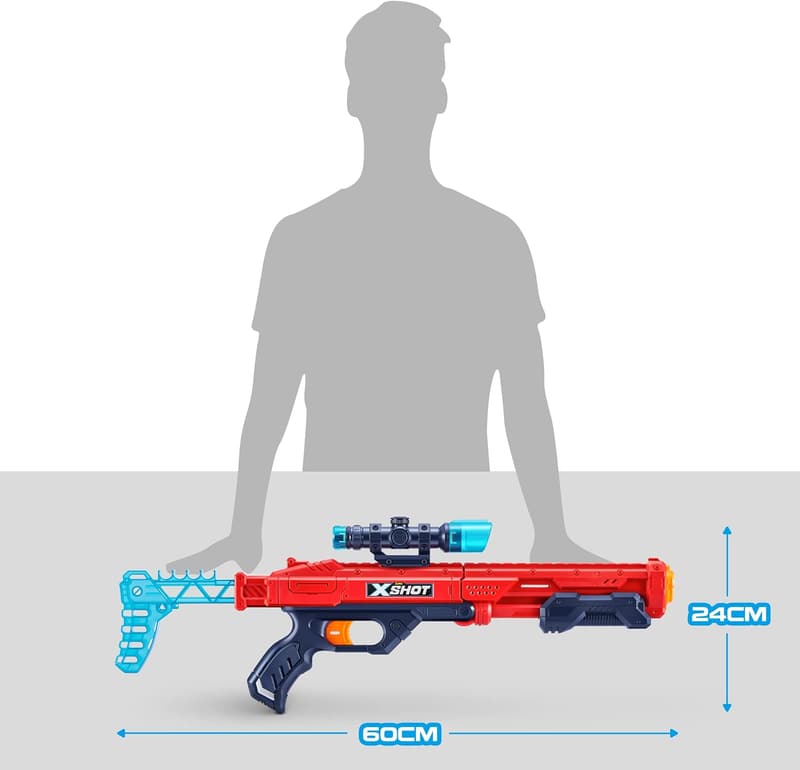ZURU X-Shot Red Foam Dart Blaster with 5 Targets & 12 Darts