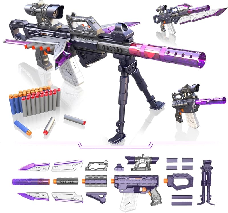Automatic Toy Sniper Rifle for Nerf Guns - Gift for Kids 8-12