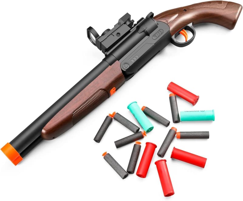 Kids' Double Barrel Foam Blaster Shotgun with Scope - Outdoor Toy