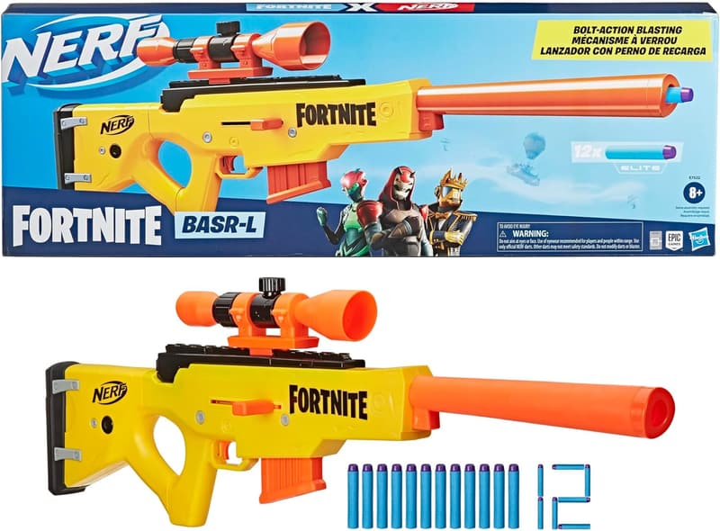 Fortnite Nerf BASR-L Bolt Action Blaster with Scope & Darts