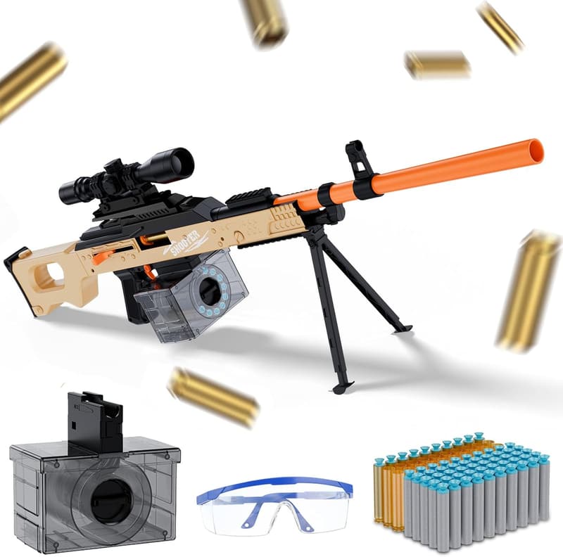 Automatic Foam Blaster Sniper Toy Gun with 60 Bullets