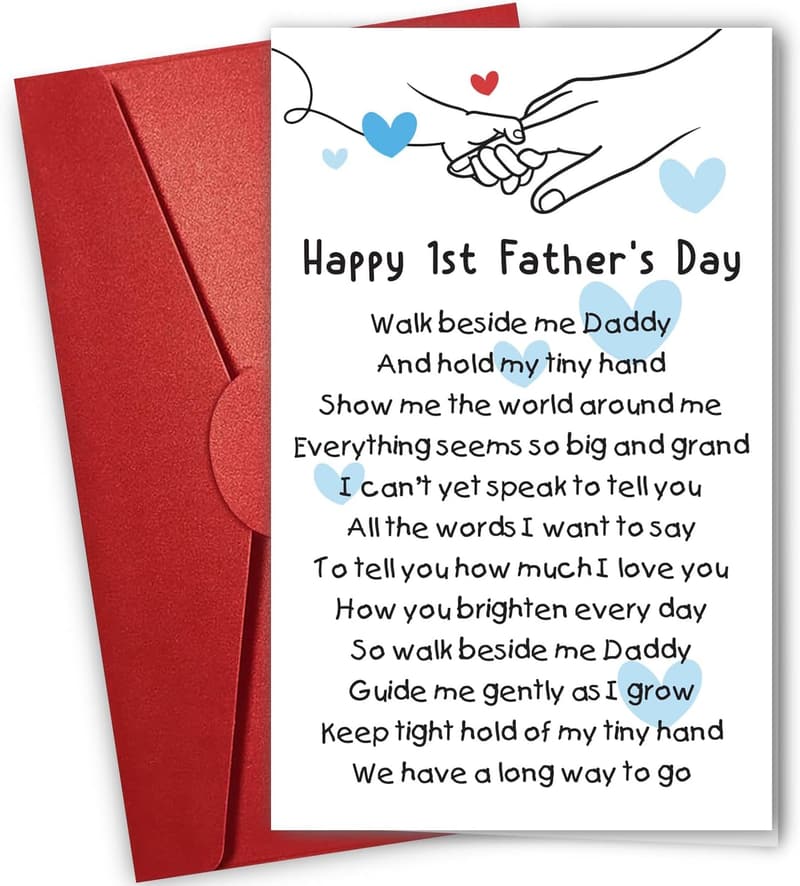 First Father's Day Greeting Card for New Dads - Heartfelt Message