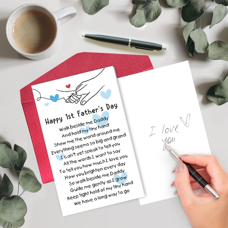 First Father's Day Greeting Card for New Dads - Heartfelt Message