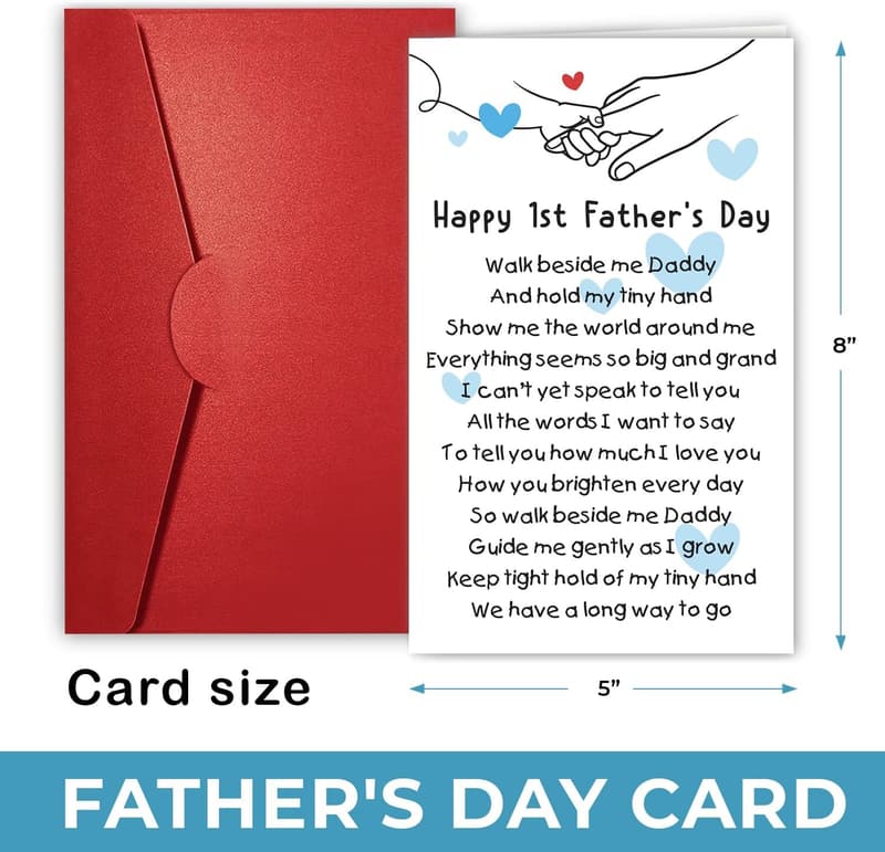 First Father's Day Greeting Card for New Dads - Heartfelt Message