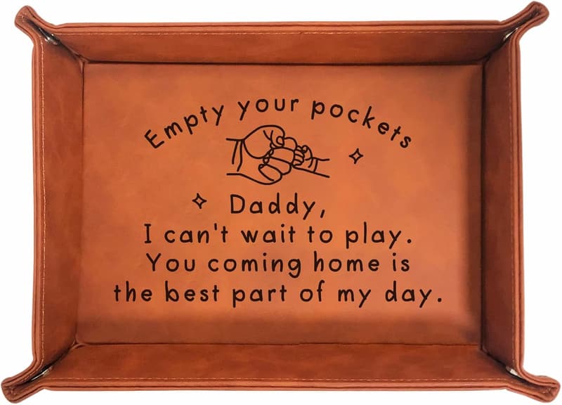 Father's Day Leather Tray Gift for Dad and New Dads