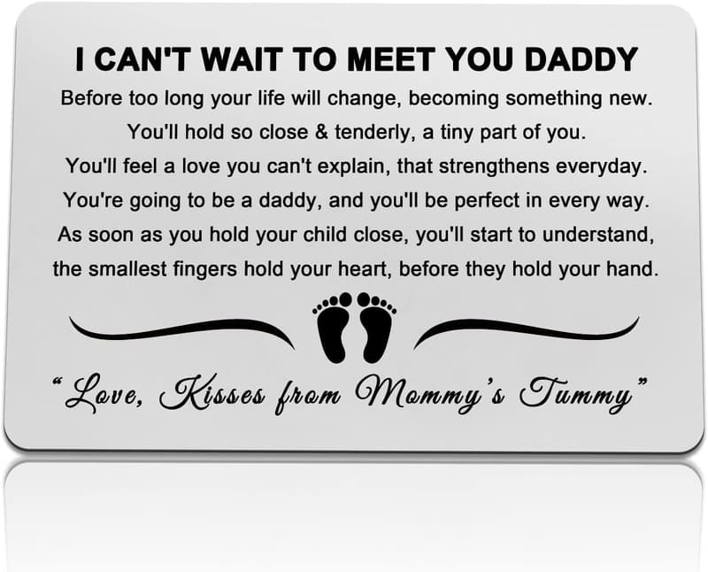 New Dad Gifts: Metal Wallet Insert Card for Expecting Fathers