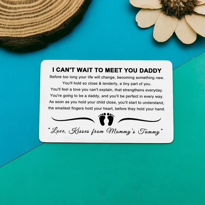 New Dad Gifts: Metal Wallet Insert Card for Expecting Fathers
