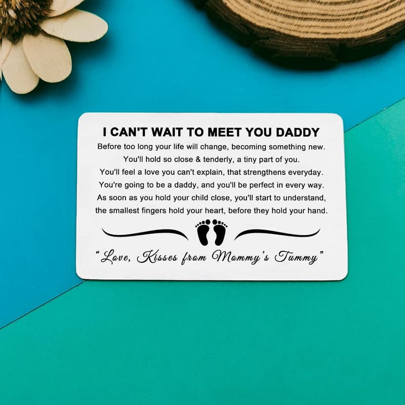 New Dad Gifts: Metal Wallet Insert Card for Expecting Fathers