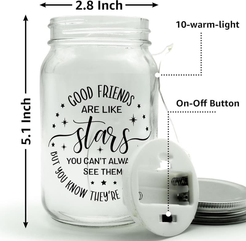 Birthday Mason Jar Lights - 10 LED Home Decor for Friends