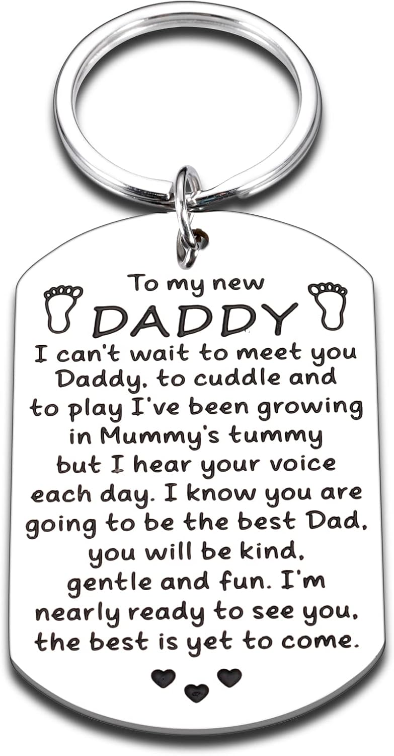 First Father's Day Keychain Gift from Unborn Baby
