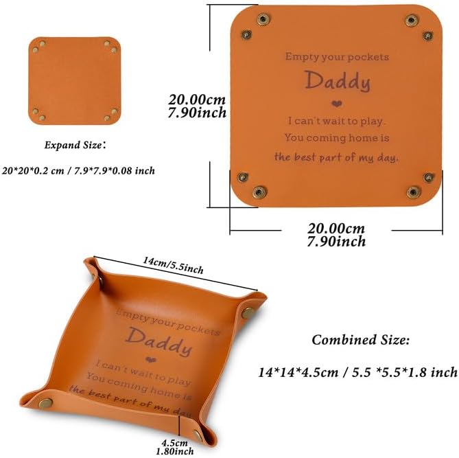 First Father's Day Gift: Personalized Leather Tray for New Dads