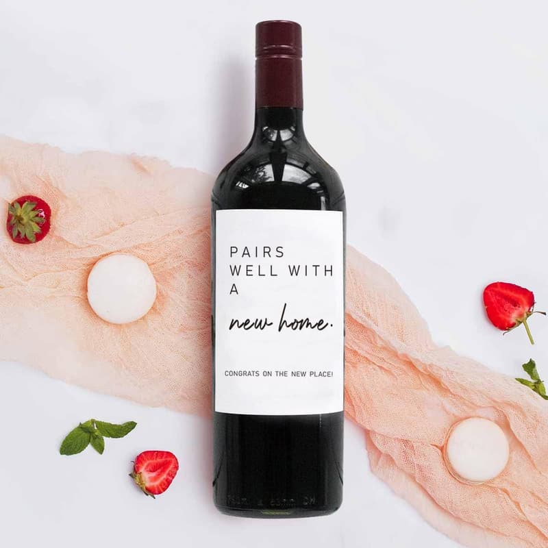 Housewarming Wine Label for New Homeowners Gift