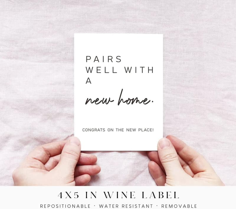 Housewarming Wine Label for New Homeowners Gift