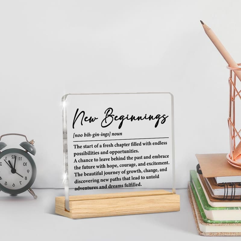 Inspirational Graduation Acrylic Desk Plaque for Her & Him