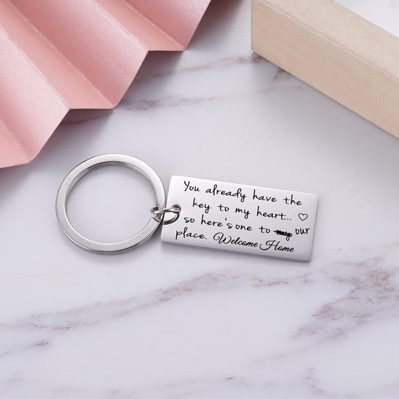 First Home Keychain Gift for Couples, Moving In Together