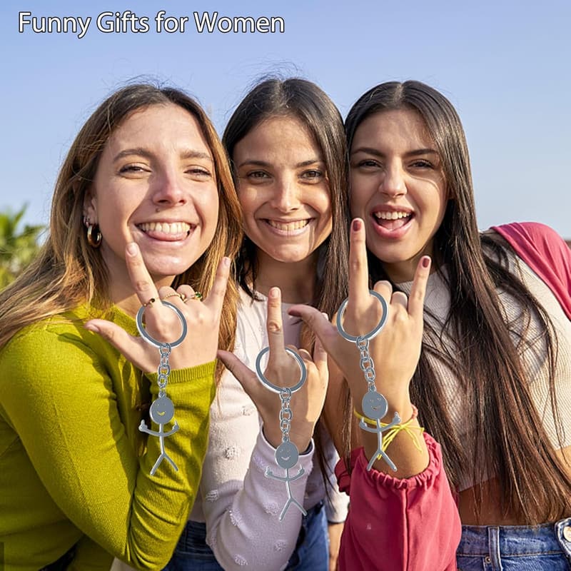 Middle Finger Keychain - Funny Gift for Men and Women