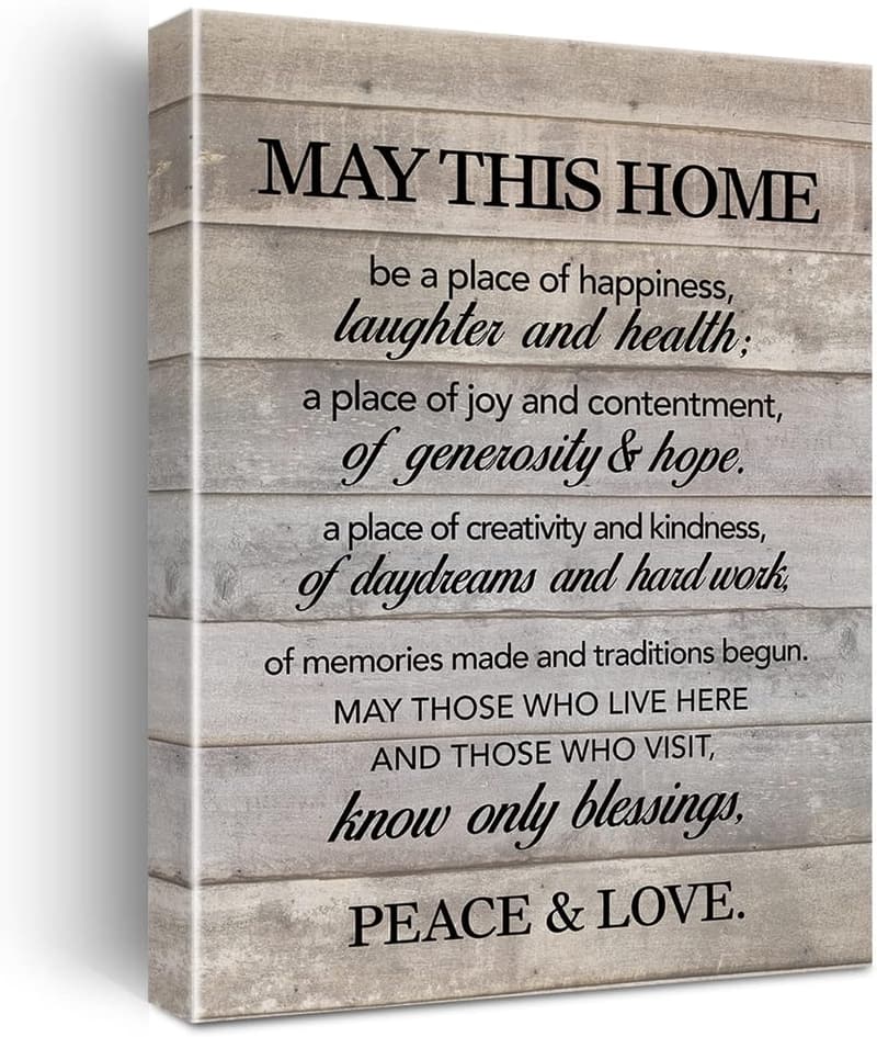 Housewarming Gift: Inspirational Canvas Print for Home Decor