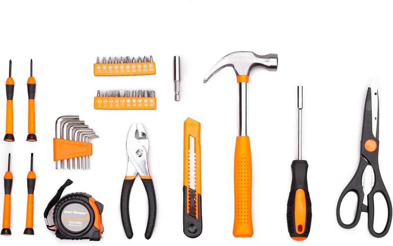 39-Piece Household Tool Set with Plastic Storage Case