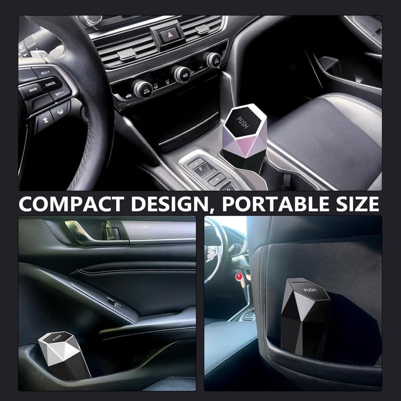 Mini Car Trash Can with Lid - 2 Pack, Leakproof Accessories