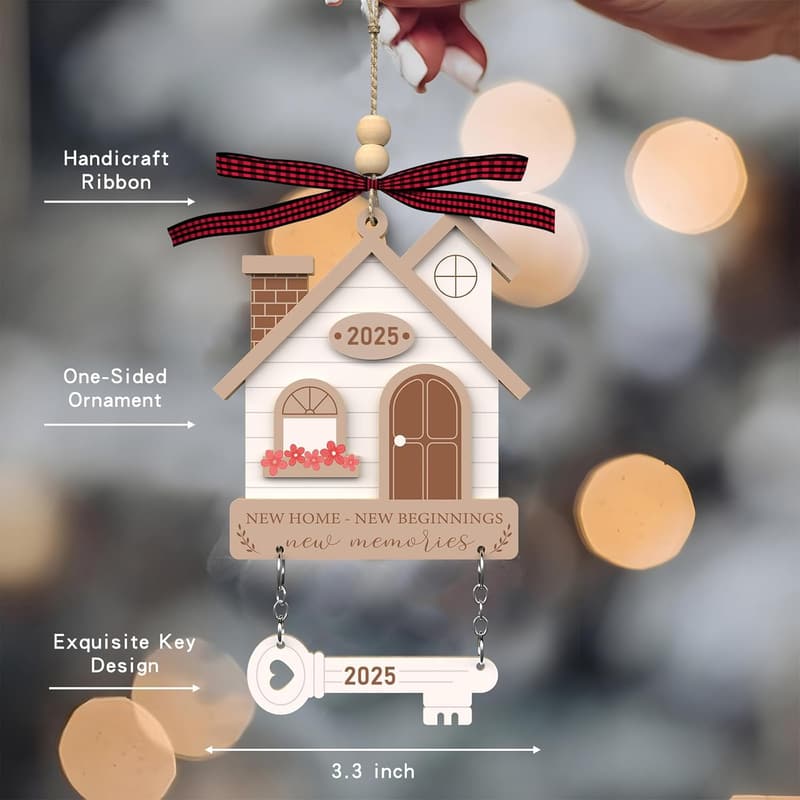 Wooden Housewarming Ornament for New Homeowners 2025