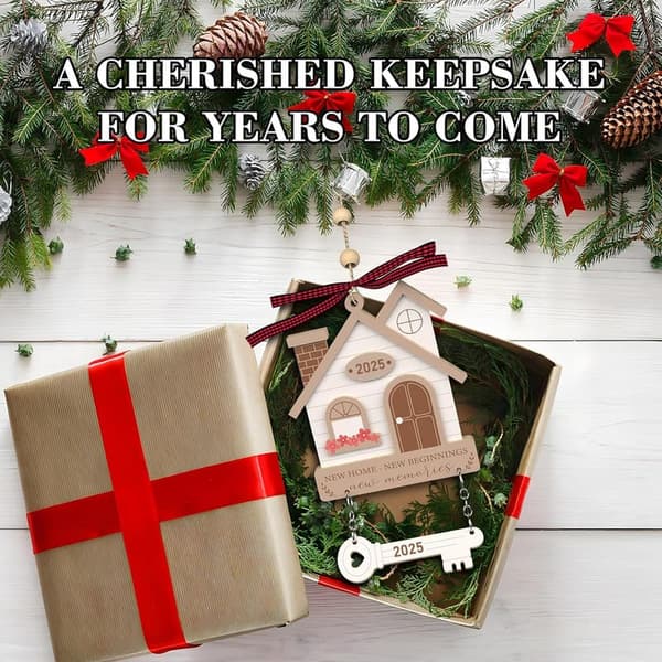 Wooden Housewarming Ornament for New Homeowners 2025