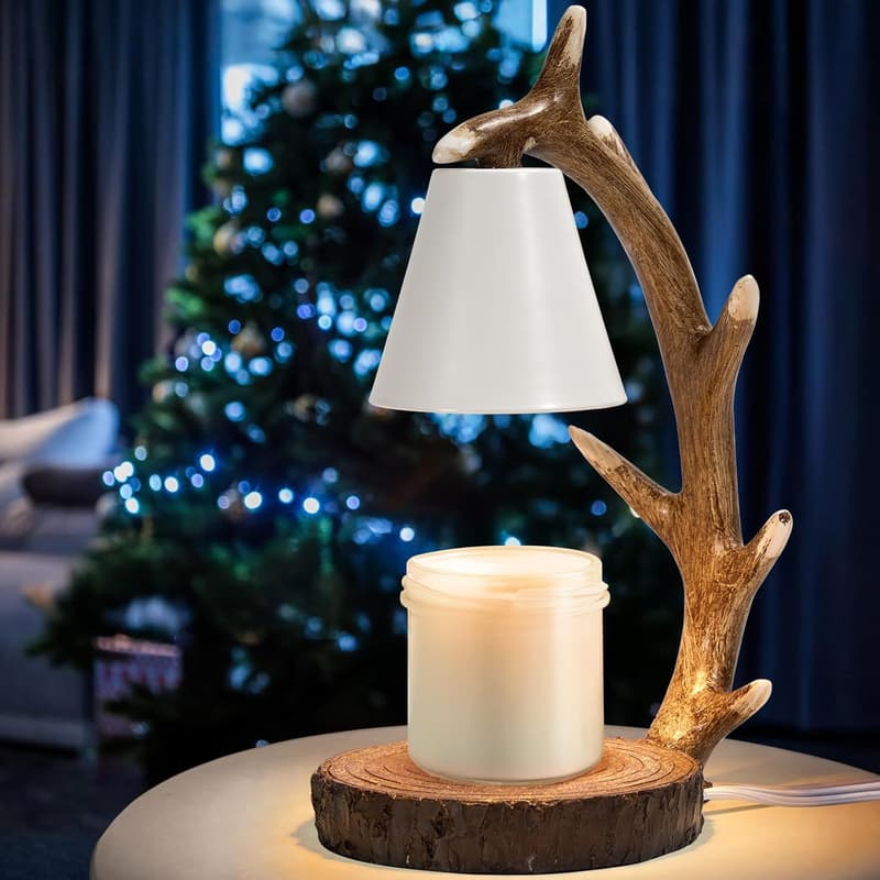 Handcrafted Resin Reindeer Antler Candle Warmer Lamp