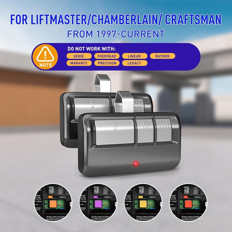 Universal Garage Door Opener Remote for LiftMaster - 2 Pack