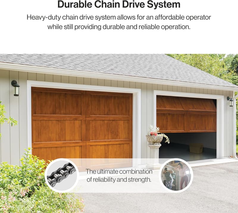 Garage Door Opener 3/4 HP with Battery Backup & Wireless Keypad