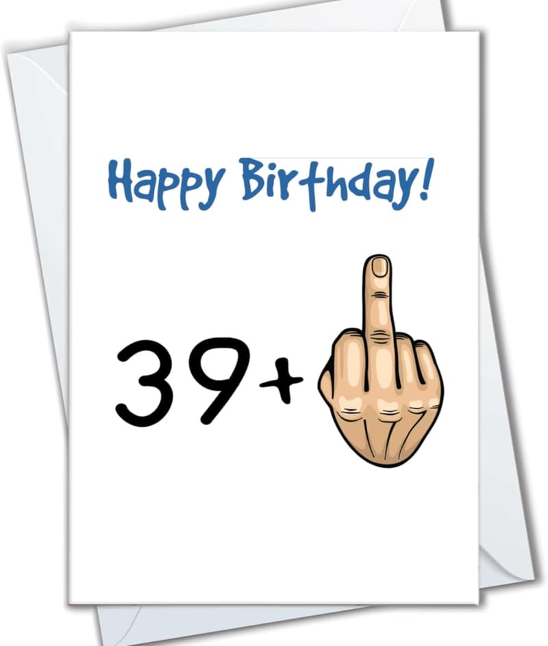 50th Birthday Card for Him - Funny Middle Finger Design