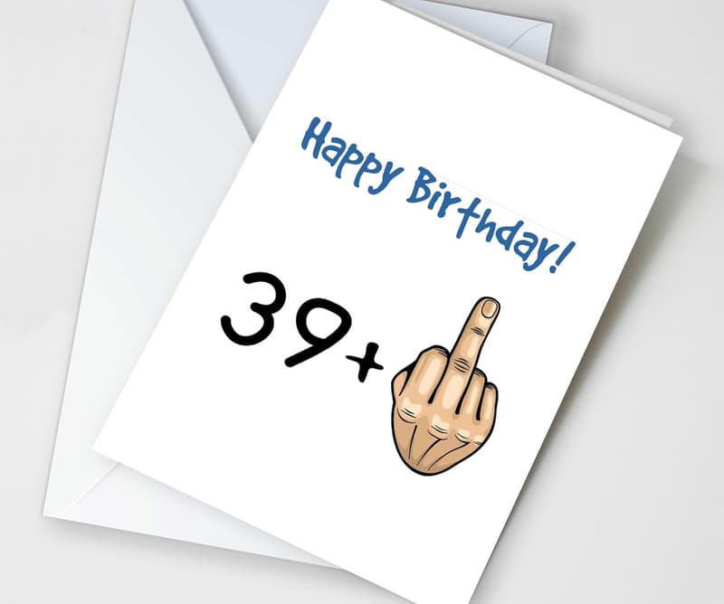 50th Birthday Card for Him - Funny Middle Finger Design