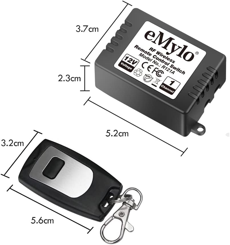 Wireless Remote Control Switch for Light & Garage, 12V Relay