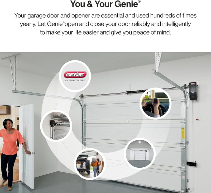 Wall-Mounted Garage Door Opener, Black Genie 6072H-O