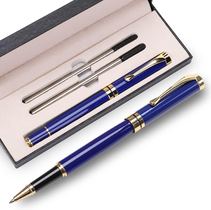 Luxury Ballpoint Pen Gift Set for Men & Women - Classy Blue Gold