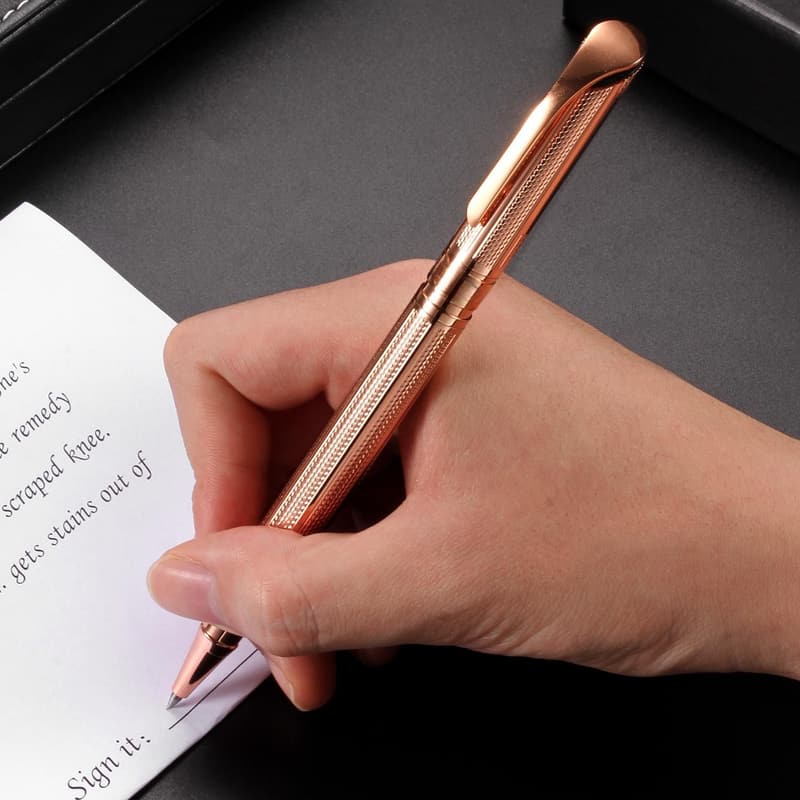 Luxury Refillable Gel Pen for Women - Rose Gold Birthday Gift
