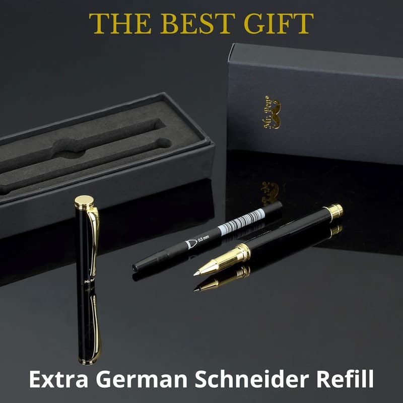 Luxury Black Barrel Pen - Elegant Writing Gift for Mom