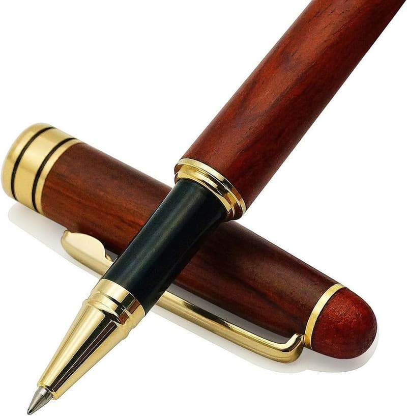 Genuine Rosewood Ballpoint Pen Set with Extra Refills