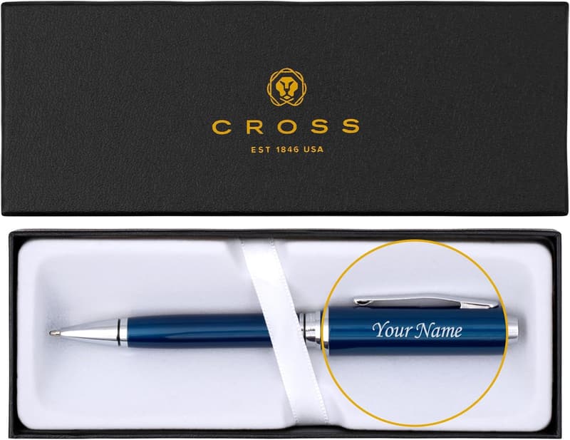 Personalized Cross Ballpoint Pen for Men and Women - Blue Lacquer